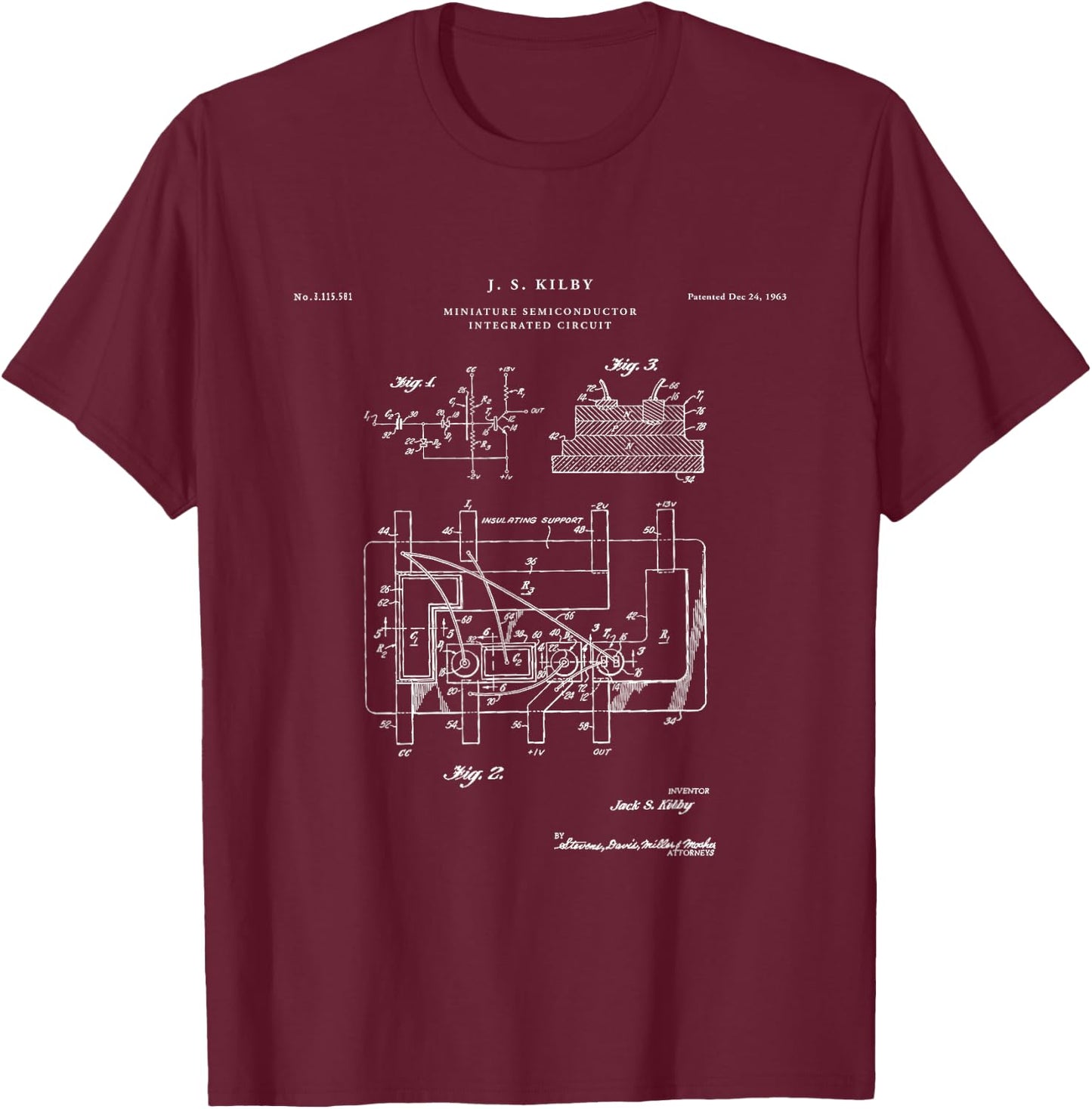Integrated Circut Patent - geek T-Shirt - T-Shirt | Maroon