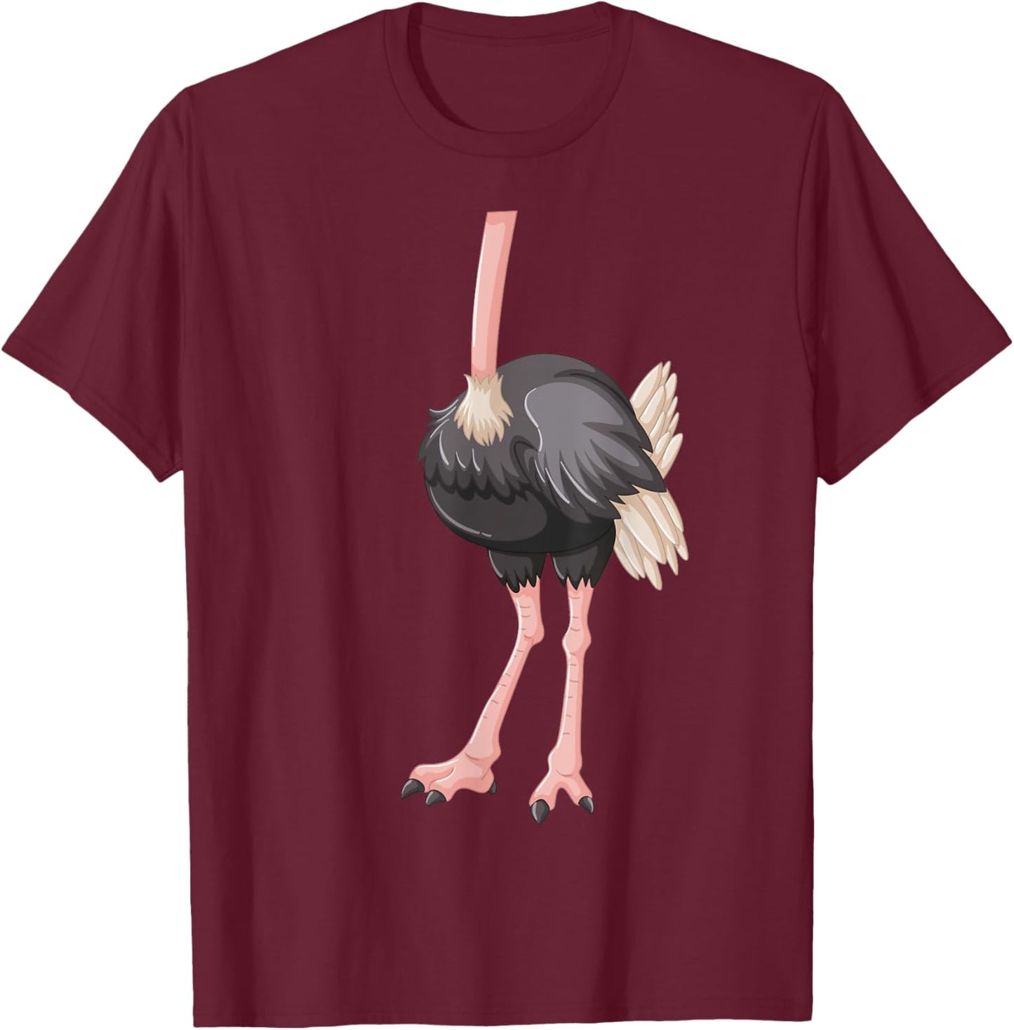 Ostrich Shirt Adul Men Women Kids Ostrich Costume T-Shirt - T-Shirt | Maroon