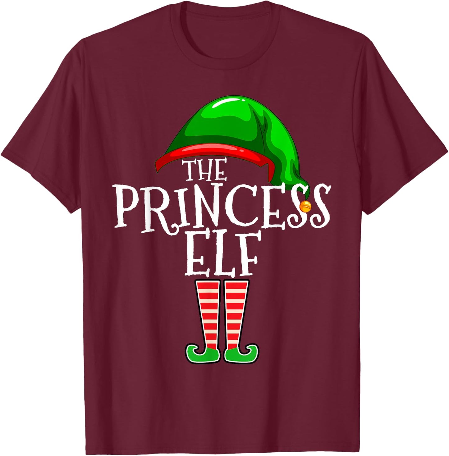 The Princess Elf Group Matching Family Christmas T-Shirt - T-Shirt | Maroon