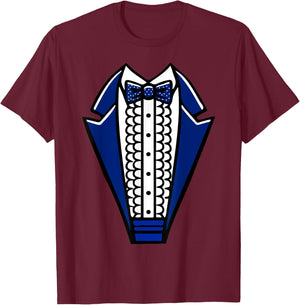 Tuxedo with Bowtie For Funny Wedding And Special Occasions T-Shirt - T-Shirt | Maroon