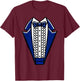 Tuxedo with Bowtie For Funny Wedding And Special Occasions T-Shirt - T-Shirt | Maroon