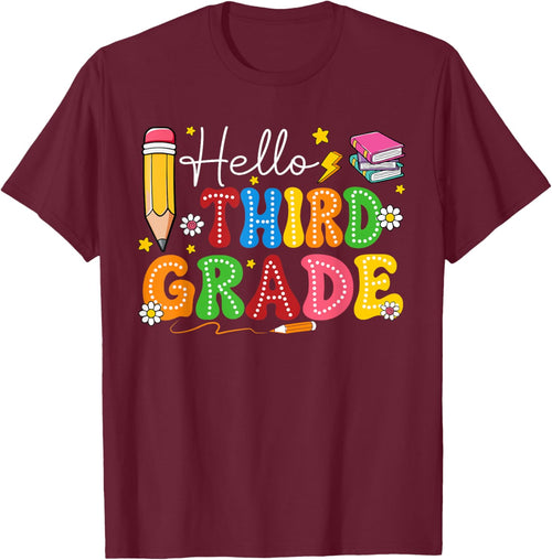 Groovy Hello Third Grade Teacher Kids First Day Of School