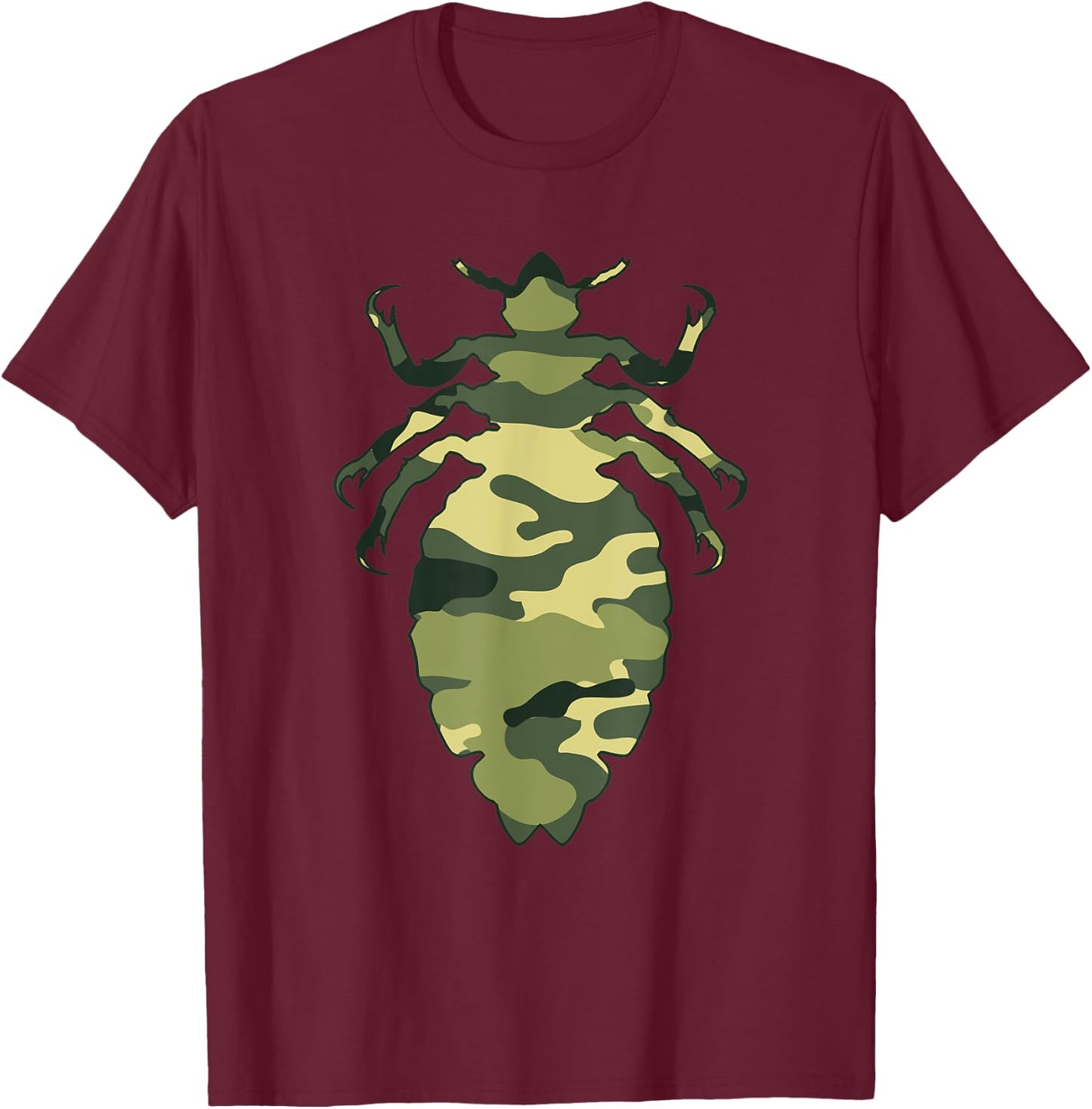 Military Louse Camo Men Print US Insect Lice Veteran Gift T-Shirt - T-Shirt | Maroon