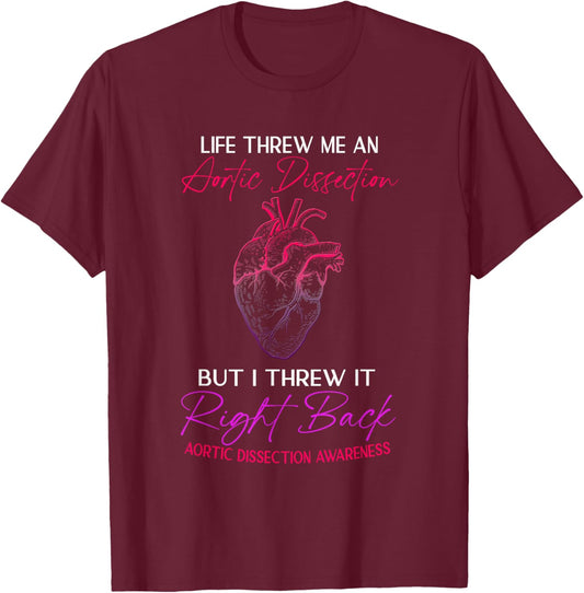 Aortic Dissection Survivor T-Shirt - T-Shirt | Maroon