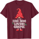 The Egg Nog Loving Gnome Family Matching Group Christmas T-Shirt - T-Shirt | Maroon