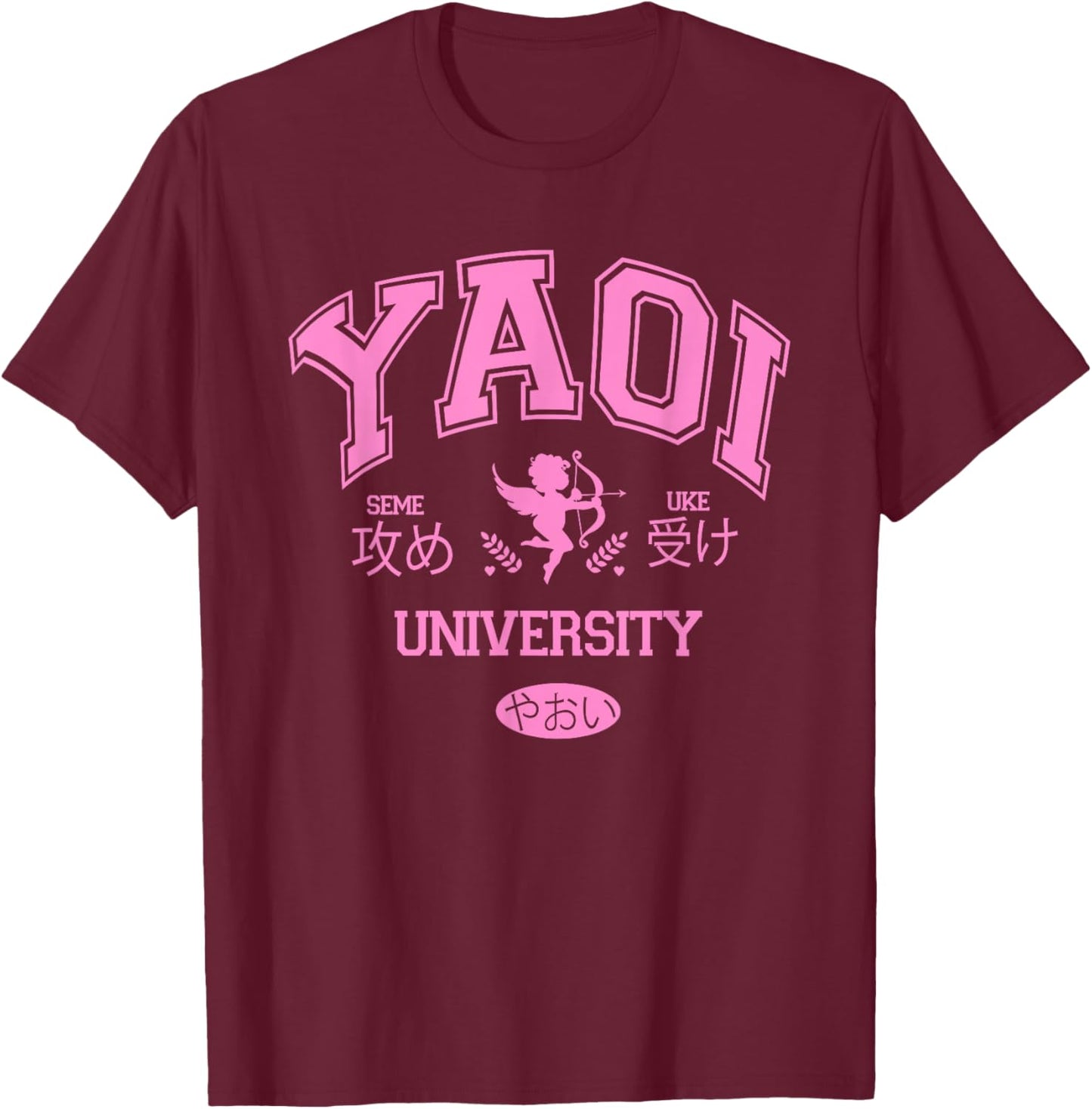 YAOI University Funny Design T-Shirt - T-Shirt | Maroon