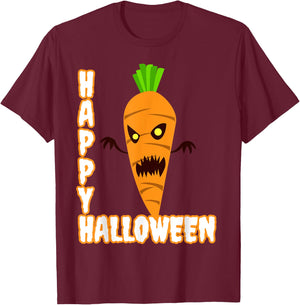 Scary Carrot Happy Halloween Men Women Boys Girls T-Shirt - T-Shirt | Maroon
