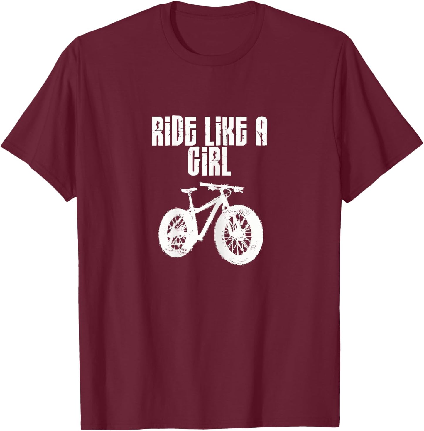 Ride Like A Girl Mountain Biking Mountain Bike T-Shirt - T-Shirt | Maroon