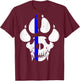K9 Police Officer Police Dog Paw Skull Law Enforcement T-Shirt - T-Shirt | Maroon