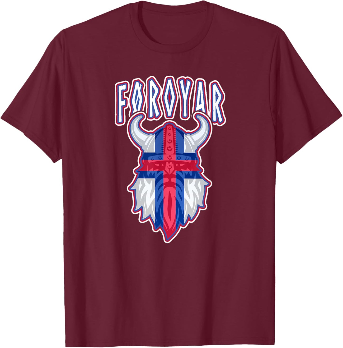 Faroe Islands Faroese Flag Føroyar Viking Gifts Scandinavia T-Shirt - T-Shirt | Maroon