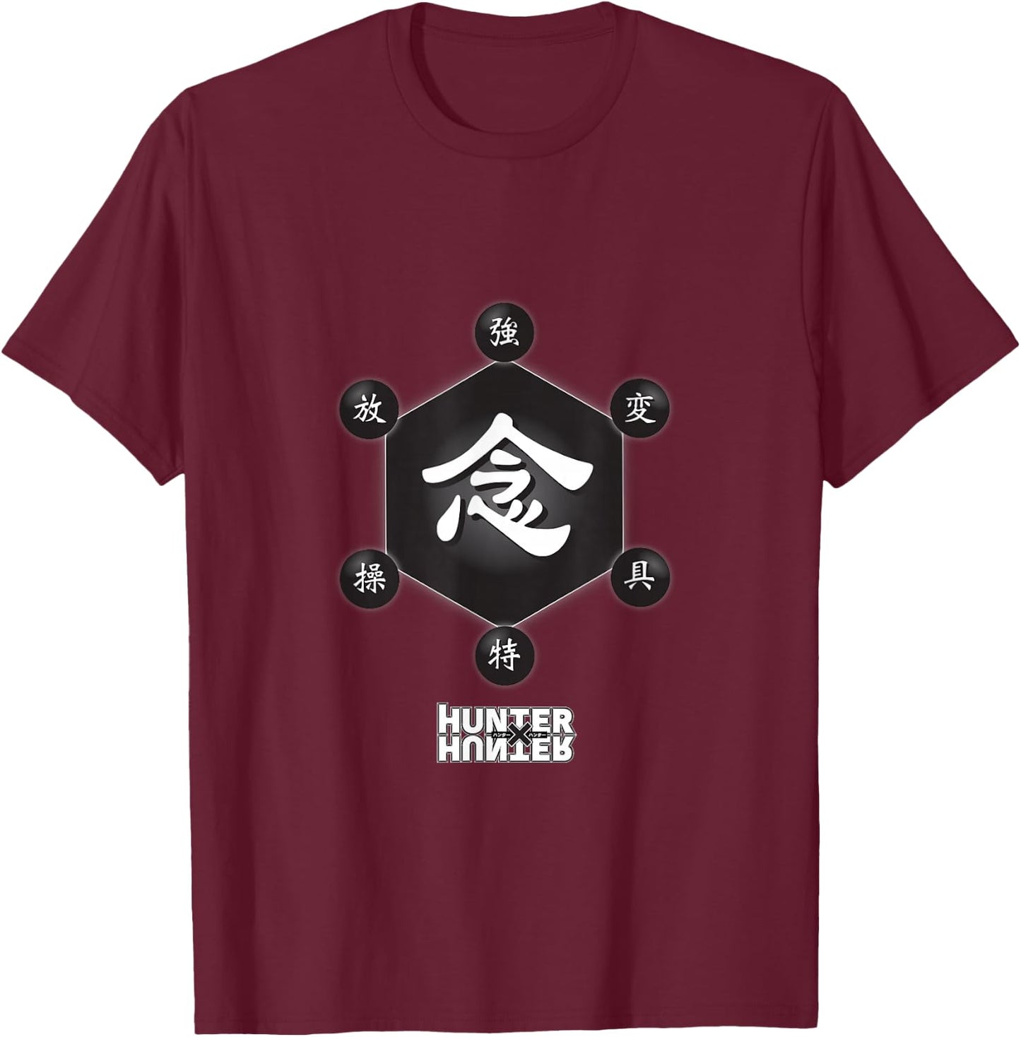 Hunter X Hunter Symbols T-Shirt - T-Shirt | Maroon