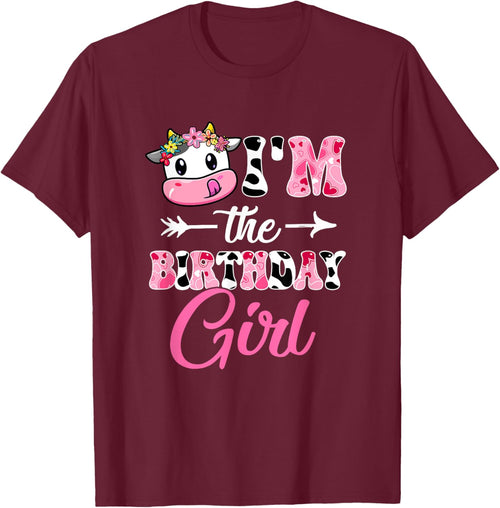 I'm The Birthday Girl Cute Cow 1st Birthday Girl Theme Party