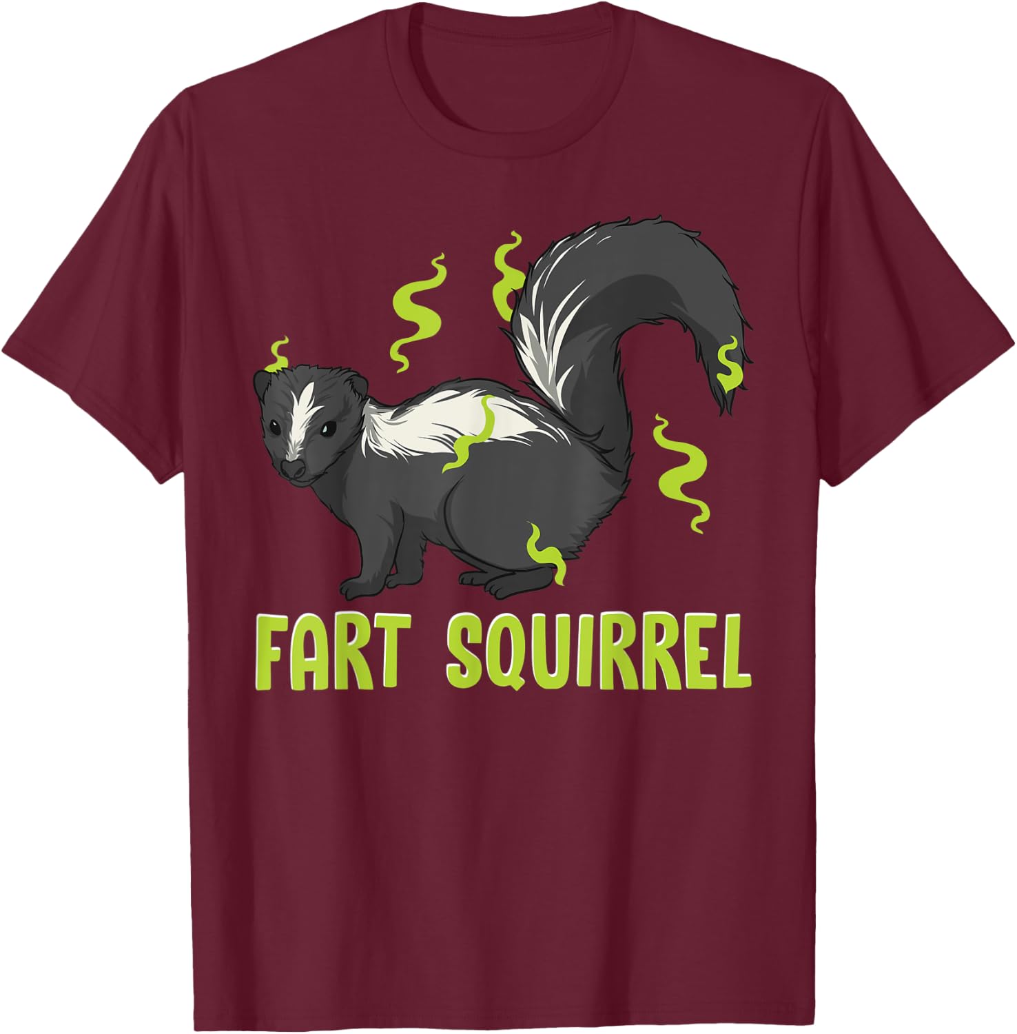 Funny Animal Shirts For Kids Adults FART SQUIRREL T-Shirt - T-Shirt | Maroon