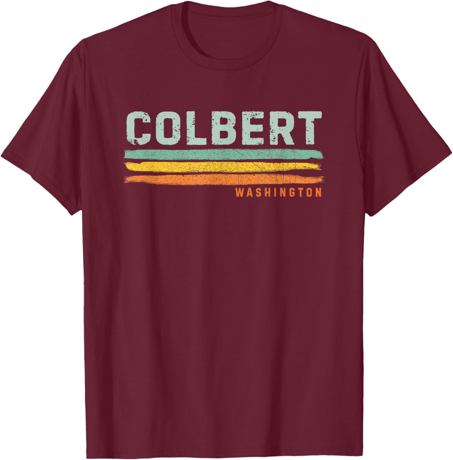 Vintage Stripes Colbert WA T-Shirt - T-Shirt | Maroon