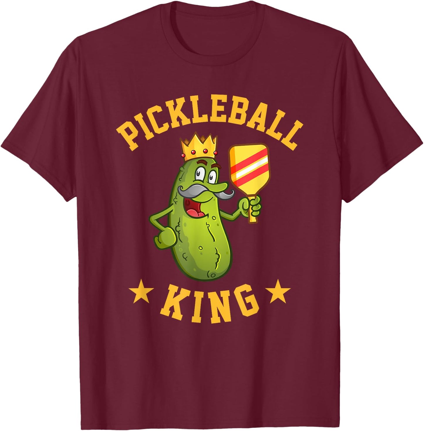 Funny Pickleball King Gift Dad or Grandpa T-Shirt - T-Shirt | Maroon