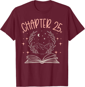 25th Birthday Women Book Lovers Chapter 25 Its My Birthday T-Shirt - T-Shirt | Maroon