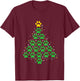 Dog Paw Christmas Design Lr -Adult Dog Paws Print Christmas Tree Lights Dog Lover T-Shirt - T-Shirt | Maroon