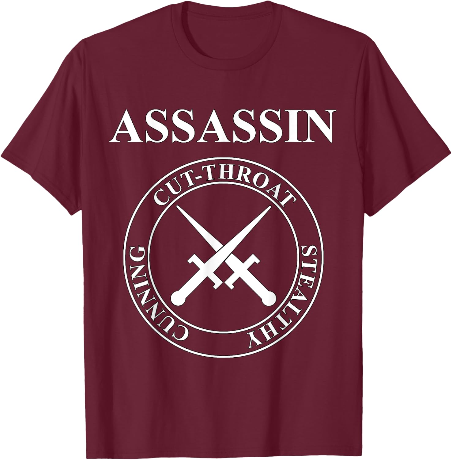 Assassin Fantasy RPG Class T-Shirt - T-Shirt | Maroon