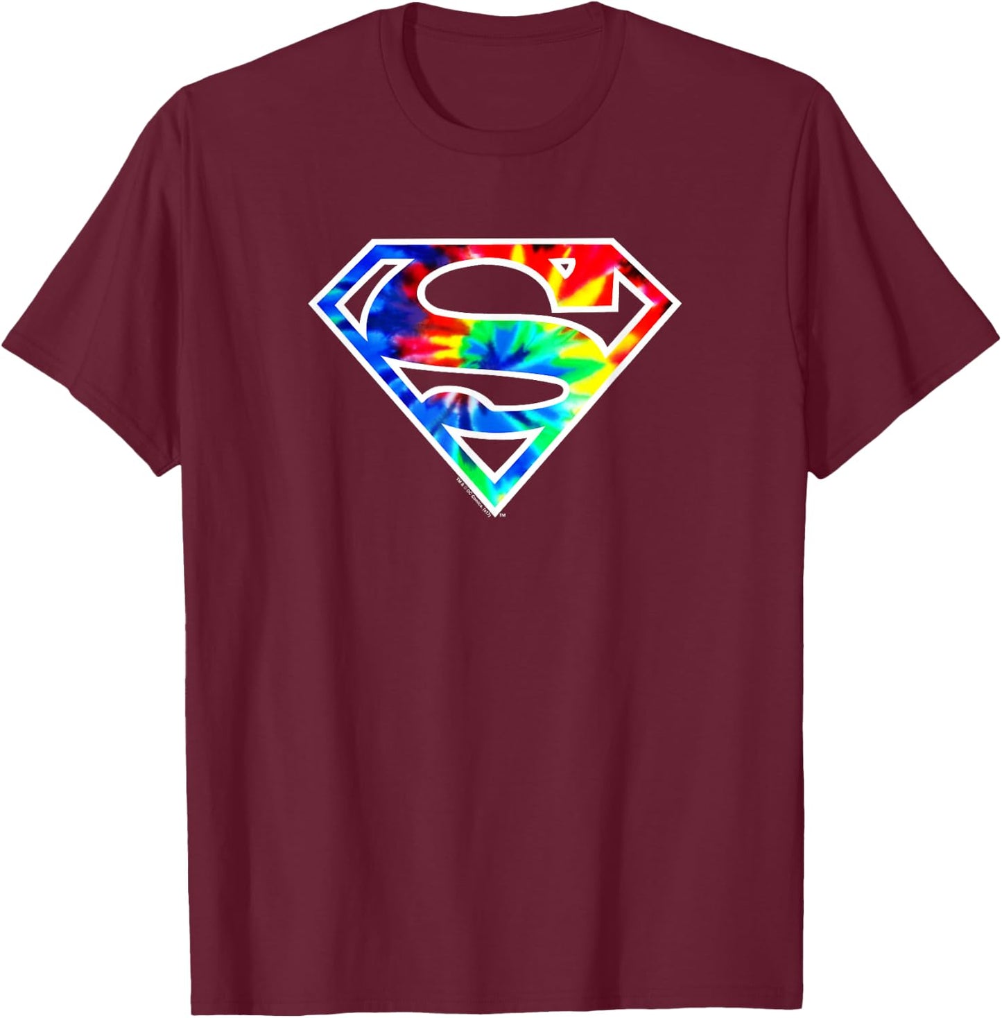Superman Tie Dye Logo T-Shirt - T-Shirt | Maroon