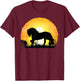 Sunset Horse Breed Silhouette - Friesian T-Shirt - T-Shirt | Maroon