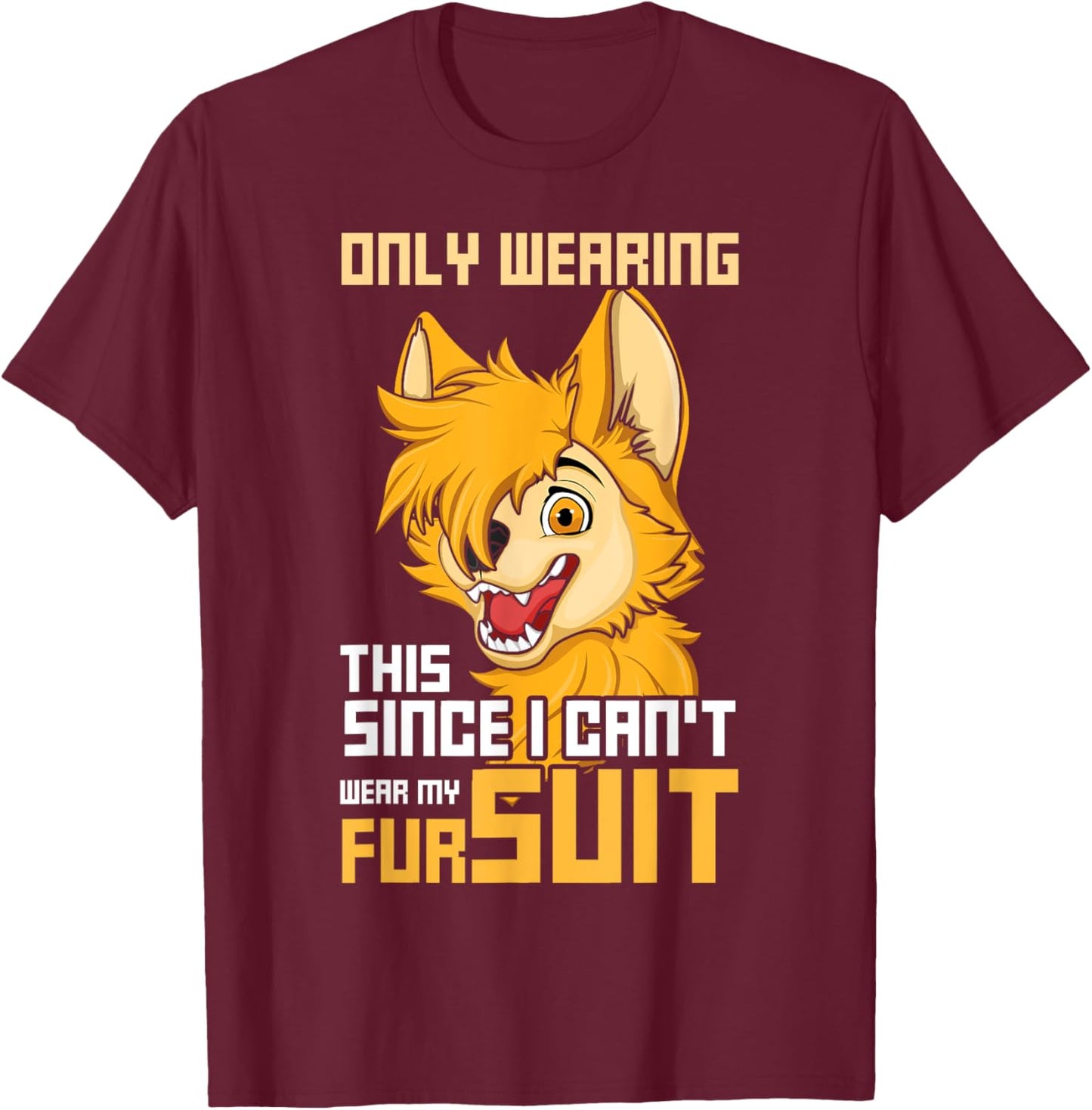 Kawaii Fox Proud Furry Tail Ear Furry Person Fursuit Cosplay T-Shirt - T-Shirt | Maroon