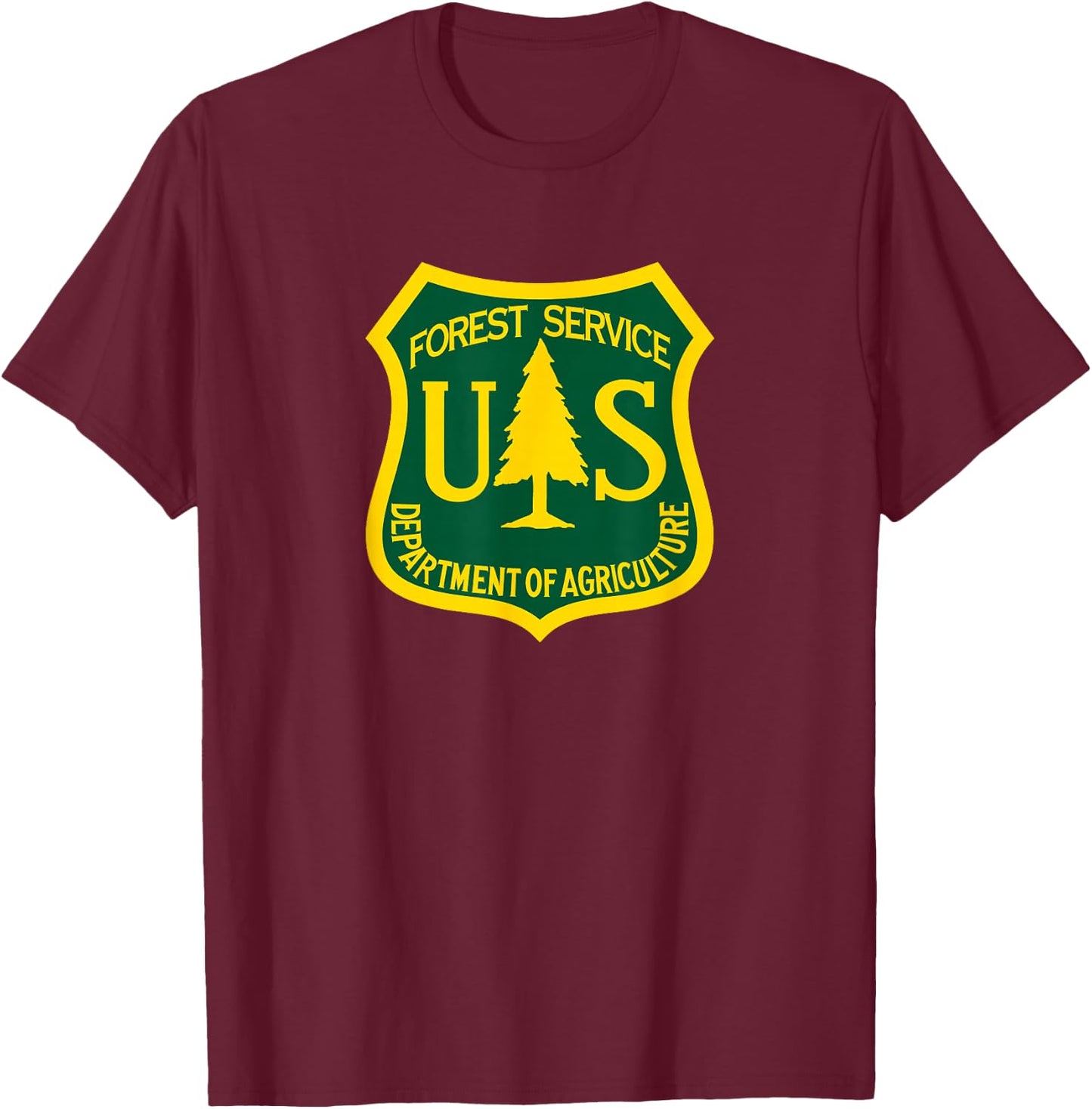United States Forest Service Agriculture USFS Parks Ranger T-Shirt - T-Shirt | Maroon
