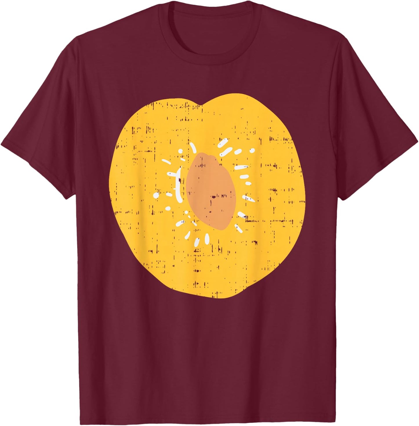 Plum Peach Funny Fruit Lazy DIY Easy Halloween Costume T-Shirt - T-Shirt | Maroon
