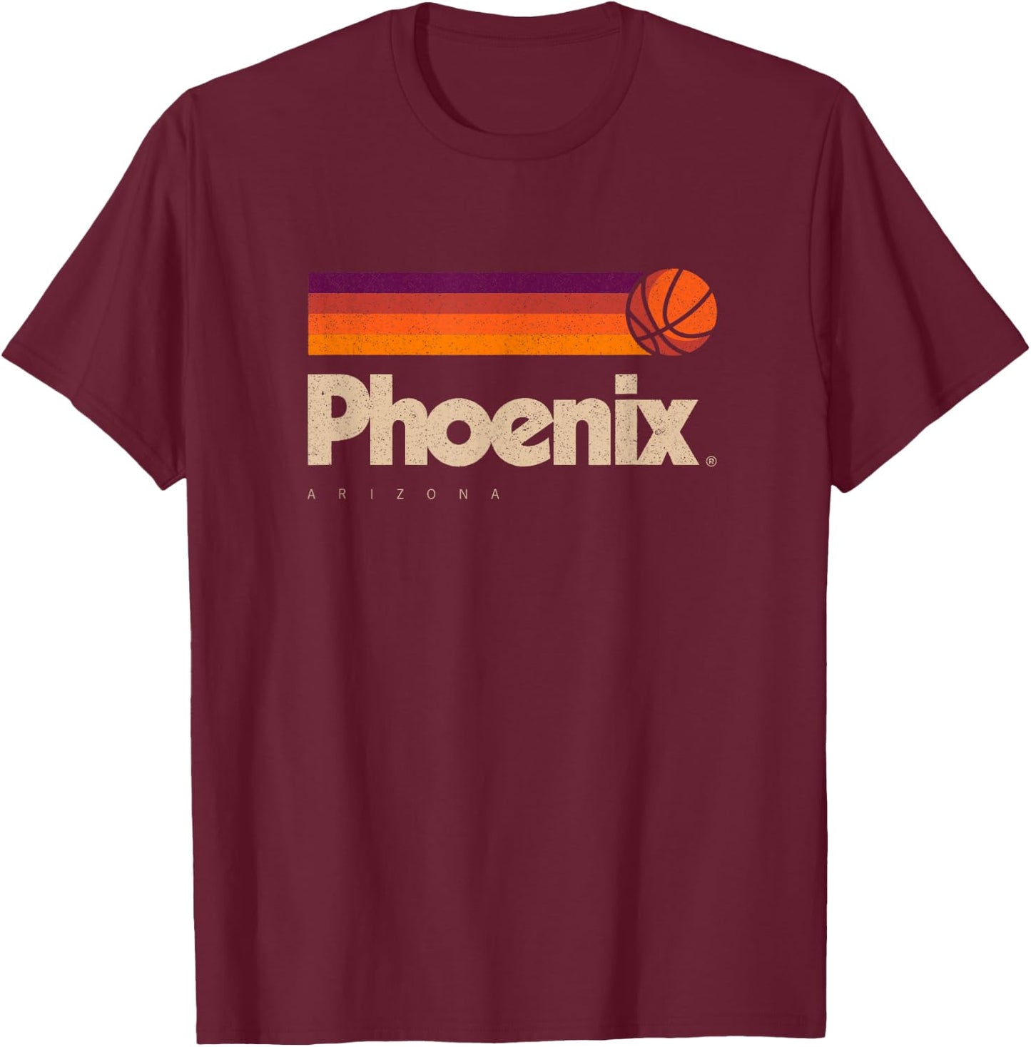 Phoenix Basketball B-Ball City Arizona Retro Phoenix T-Shirt - T-Shirt | Maroon