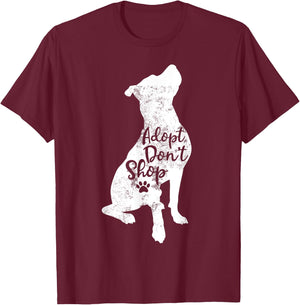 Adopt Don't Shop Rescue Pitbull Dog Breed Pit Bull Mom Women Kids T-Shirt - T-Shirt | Maroon
