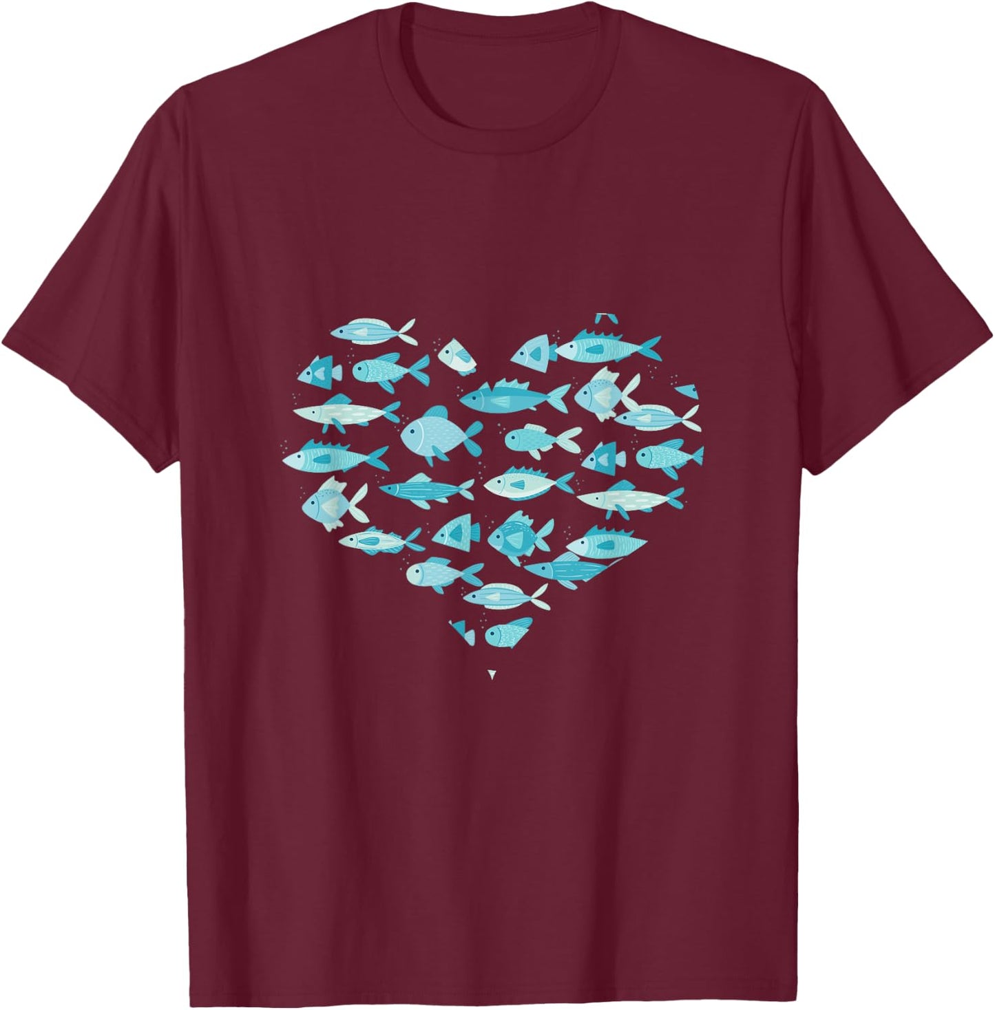 Heart Aquarium Fish Aquarist Aquaristic Aquascaping Gift T-Shirt - T-Shirt | Maroon