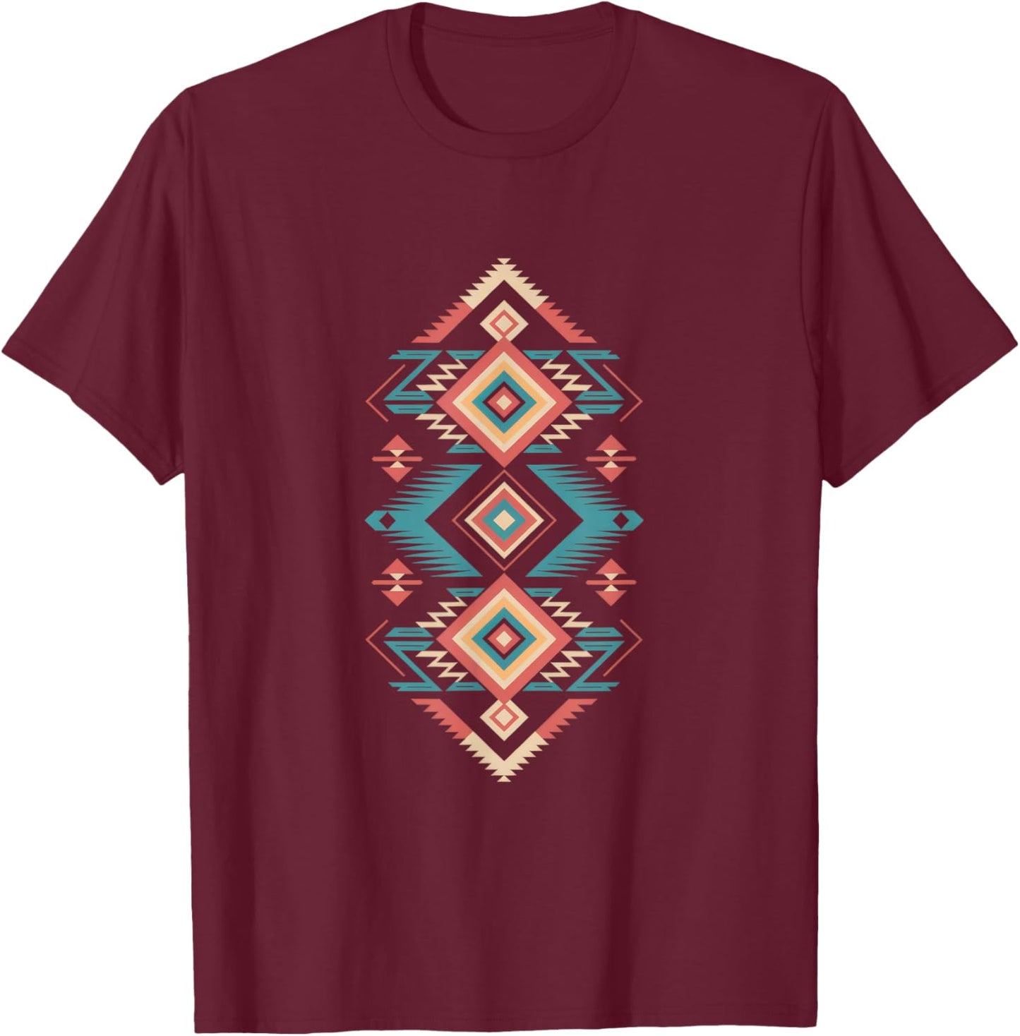 Geometrisches Muster Indianer Geometrisch Azteken T-Shirt - T-Shirt | Maroon