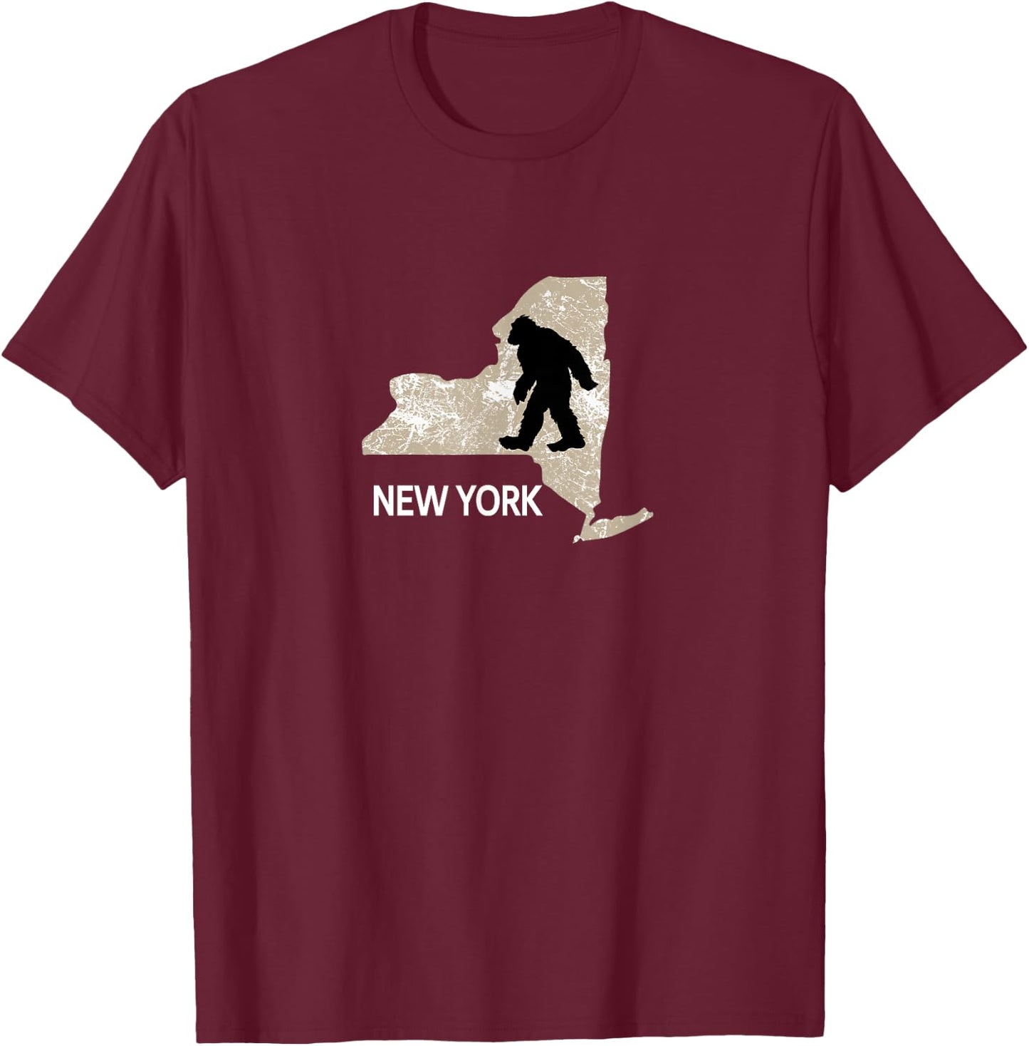 Funny Bigfoot I Believe Loves New York NY Sasquatch T-Shirt - T-Shirt | Maroon