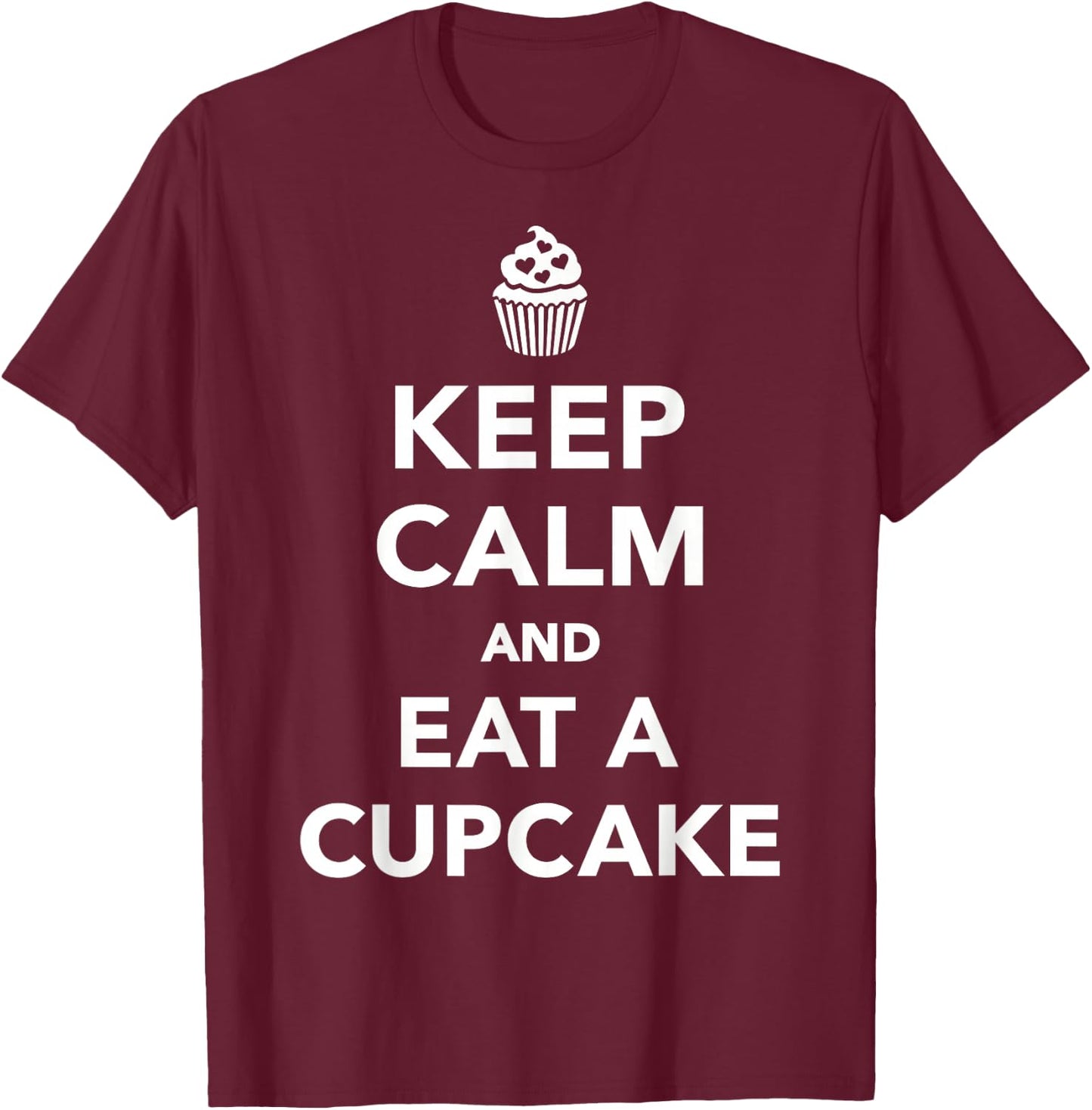 Keep calm cupcake T-Shirt - T-Shirt | Maroon