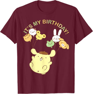 Pompompurin Its My Birthday Small T-Shirt - T-Shirt | Maroon
