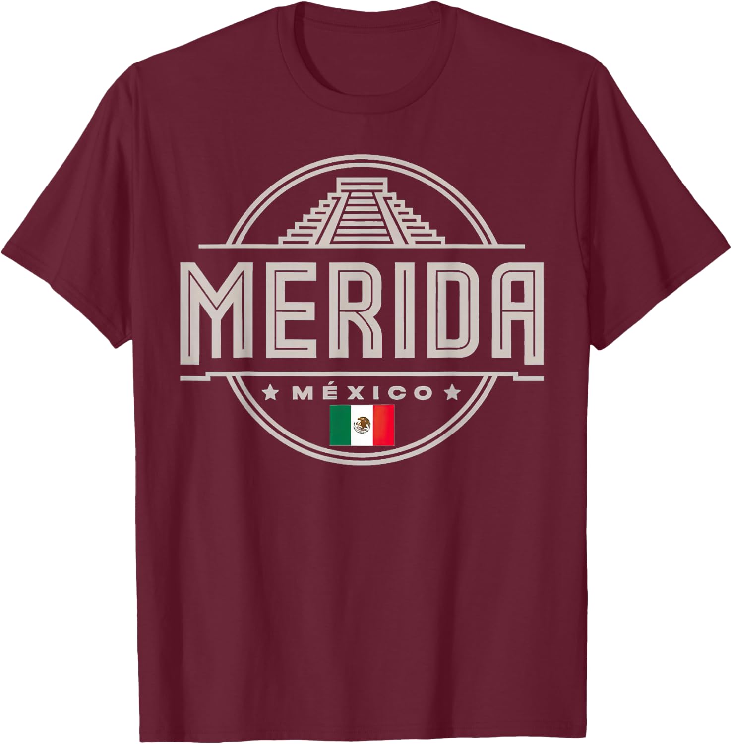 Merida Mexico Flag City Mexico Adventure T-Shirt - T-Shirt | Maroon
