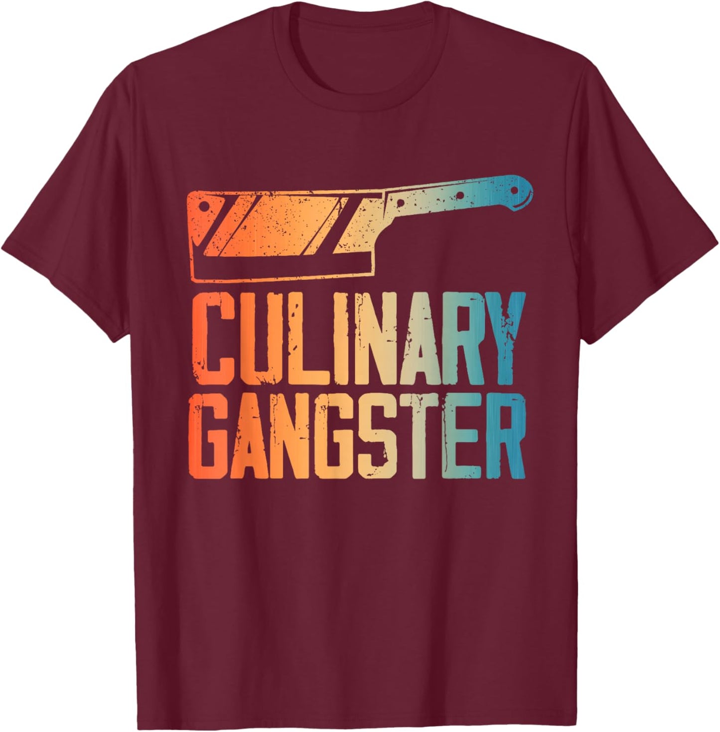 Funny Chef Art Men Women Restaurant Kitchen Food Cooking T-Shirt - T-Shirt | Maroon