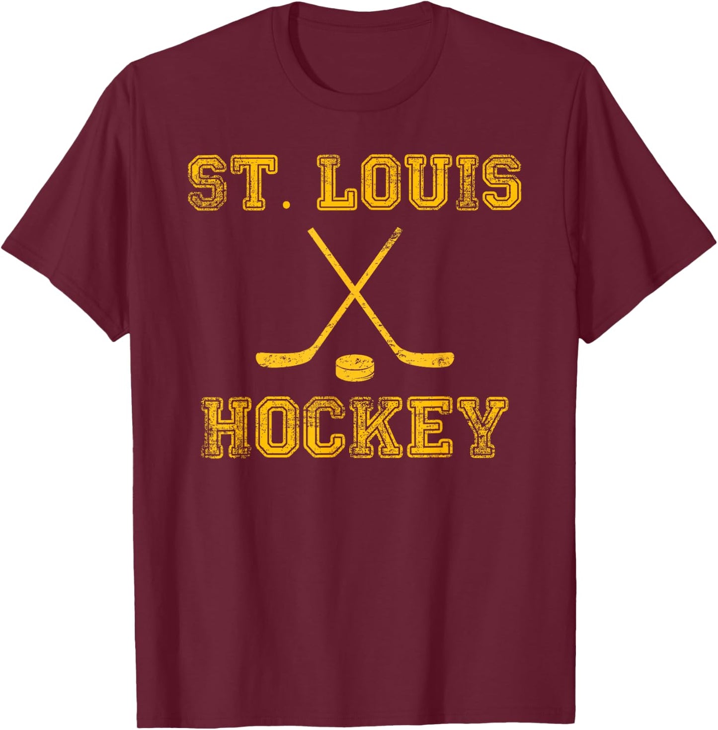 St. Louis Ice Hockey Sticks State Outile STL T-Shirt - T-Shirt | Maroon