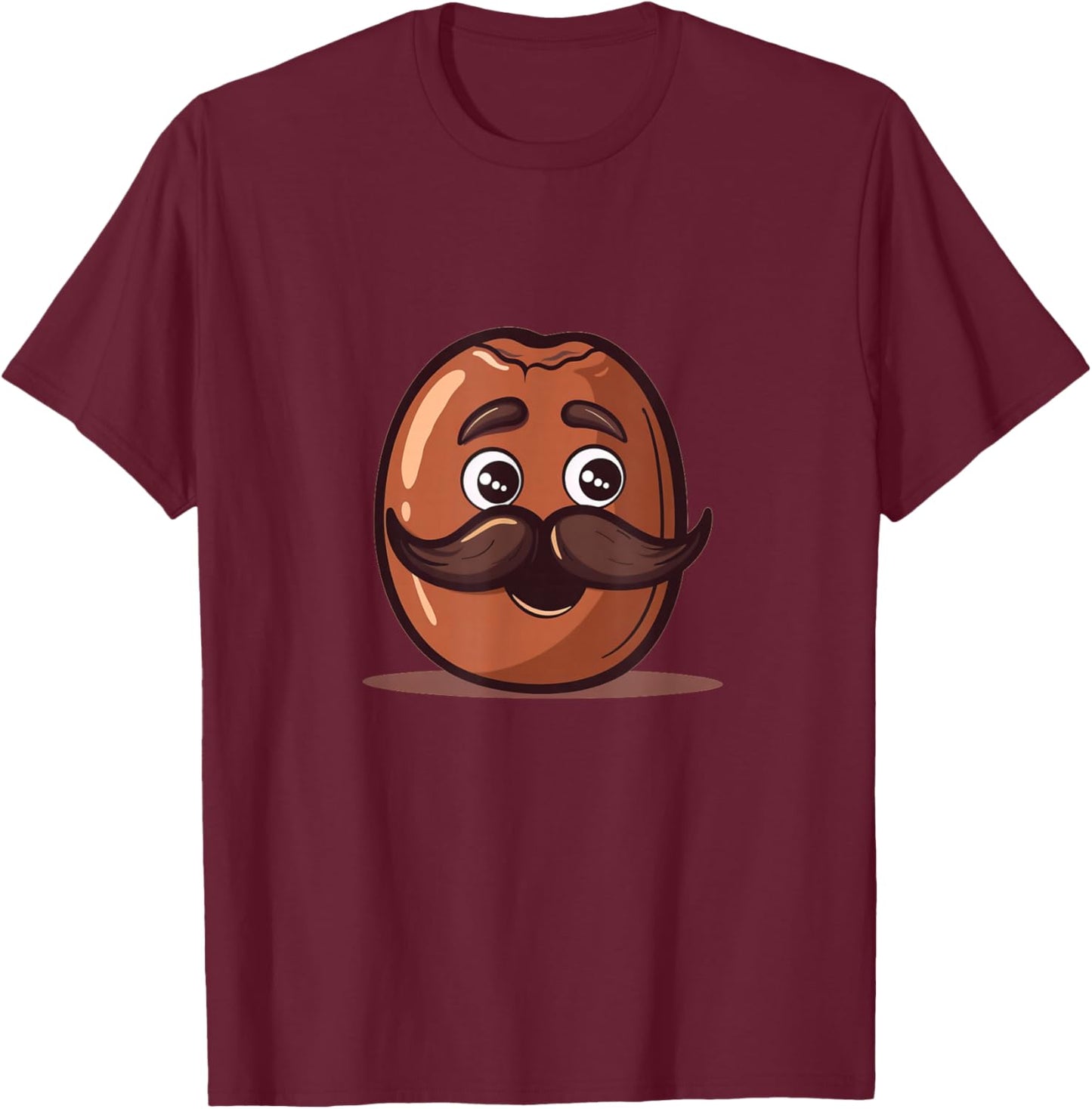 Cool looking Bean with Mustache Beard Costume T-Shirt - T-Shirt | Maroon