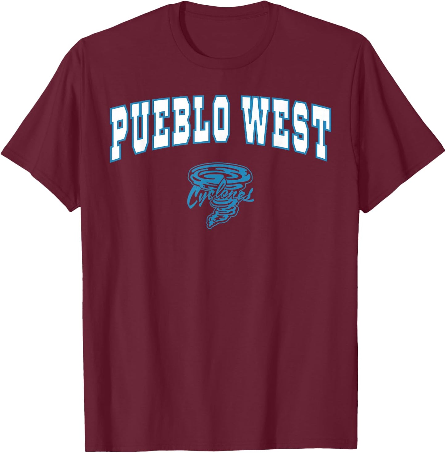 Pueblo West High School Cyclones C2 T-Shirt - T-Shirt | Maroon