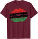 African Lips Flag Melanin Black History Month Pride Women T-Shirt - T-Shirt | Maroon