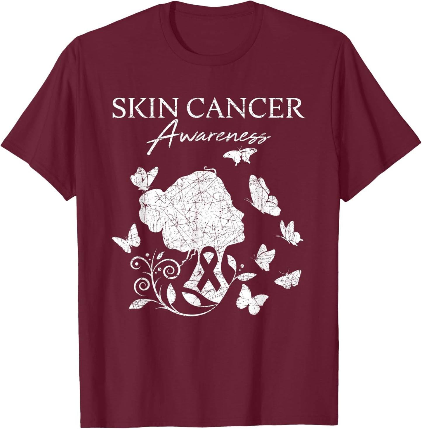 Skin Cancer Awareness T-Shirt - T-Shirt | Maroon