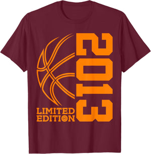 12th Birthday Basketball Limited Edition 2013 T-Shirt - T-Shirt | Maroon