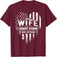 Proud Wife Desert Storm War Veteran American Flag Heart T-Shirt - T-Shirt | Maroon
