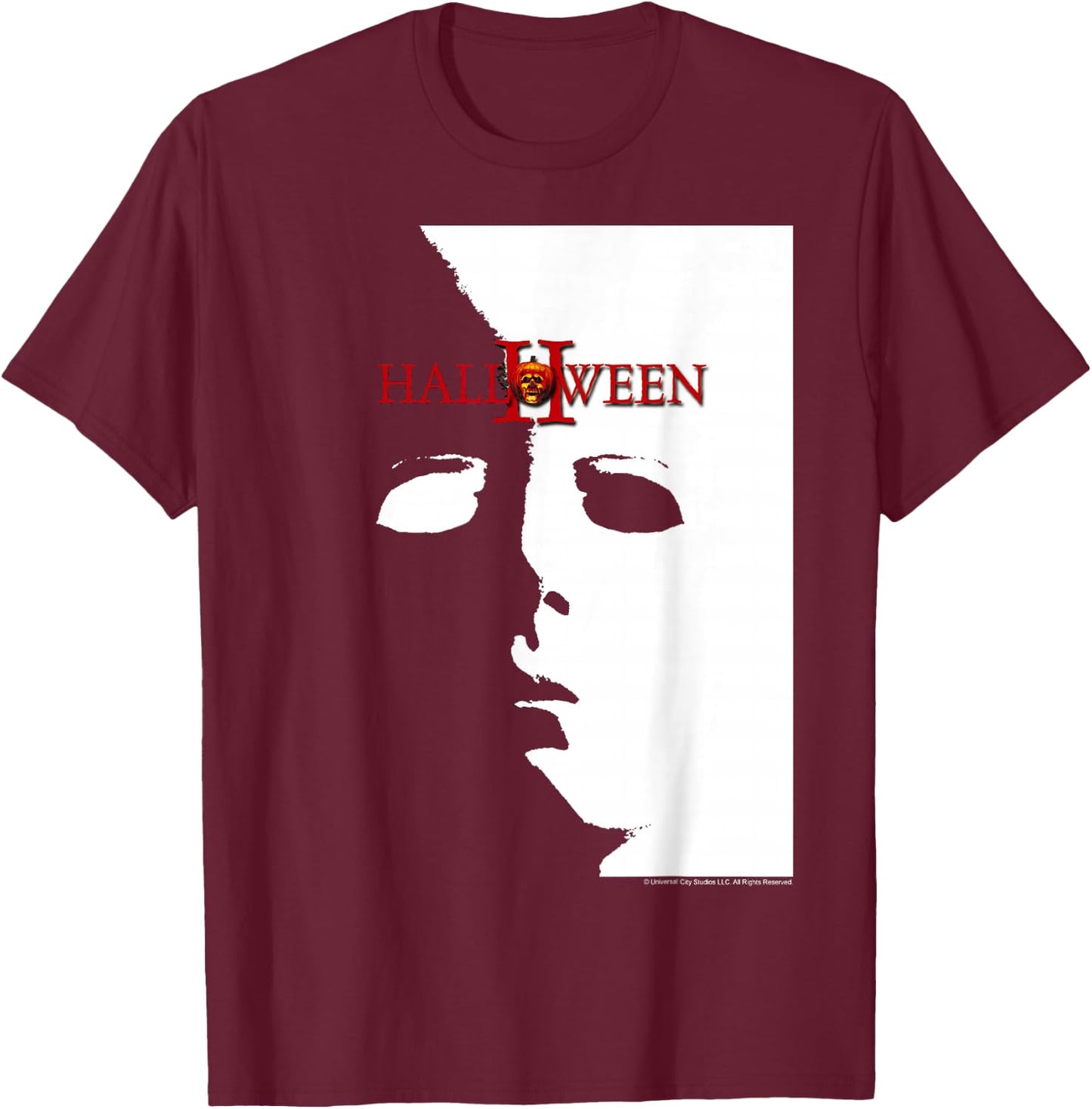 Halloween 2 Michael Myers Mask Poster T-Shirt - T-Shirt | Maroon