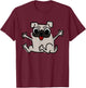 Pug Dog Cute Logo T-Shirt - T-Shirt | Maroon