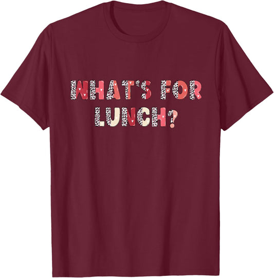 What's For Lunch School Cafeteria Lady Leopard Pink Cute T-Shirt - T-Shirt | Maroon