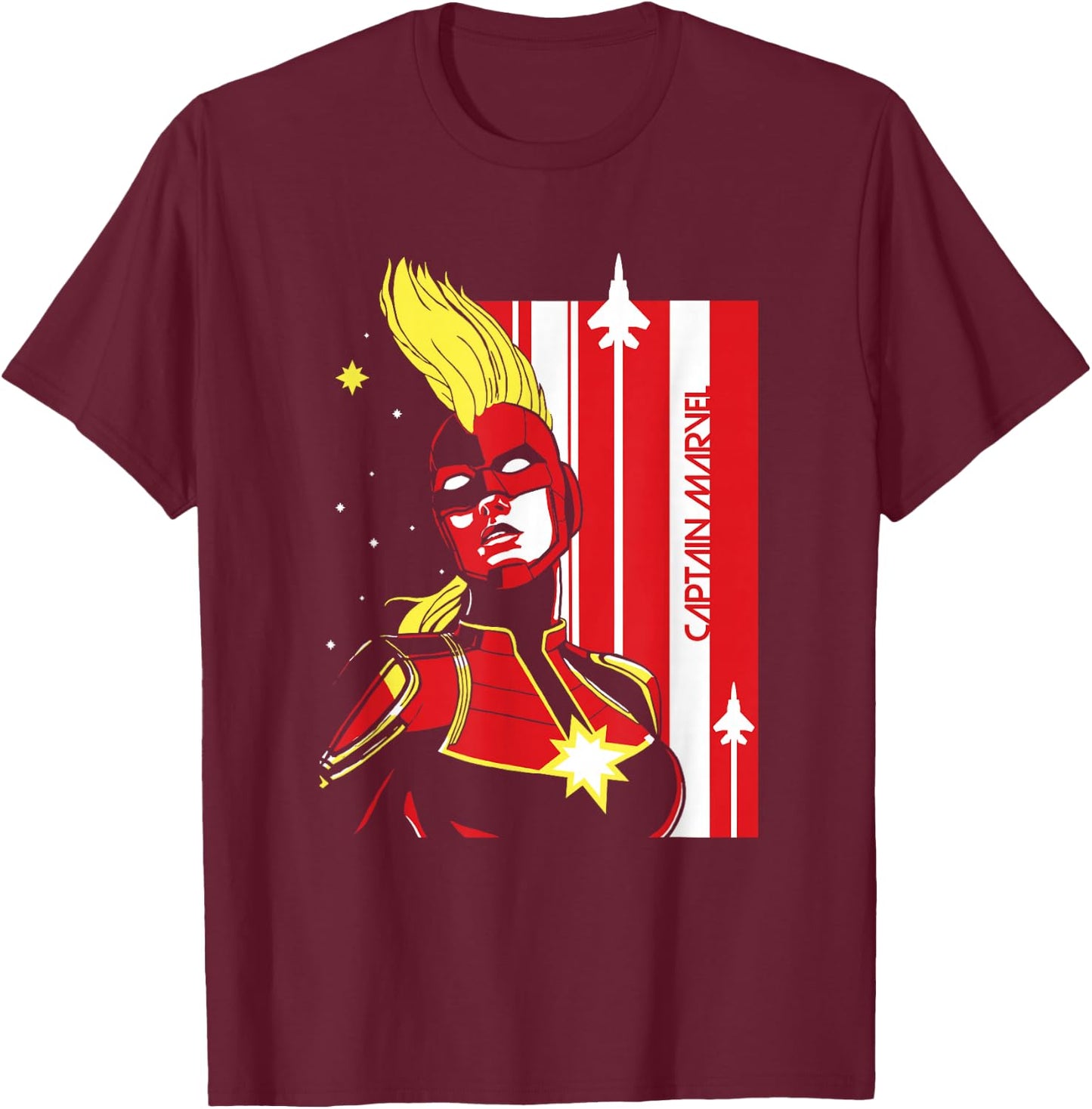 Marvel Captain Marvel Carol Danvers T-Shirt - T-Shirt | Maroon