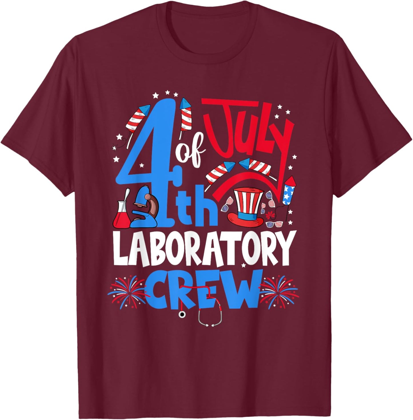 4th Of July Laboratory Crew Laboratory Tech 4th Of July Men T-Shirt - T-Shirt | Maroon