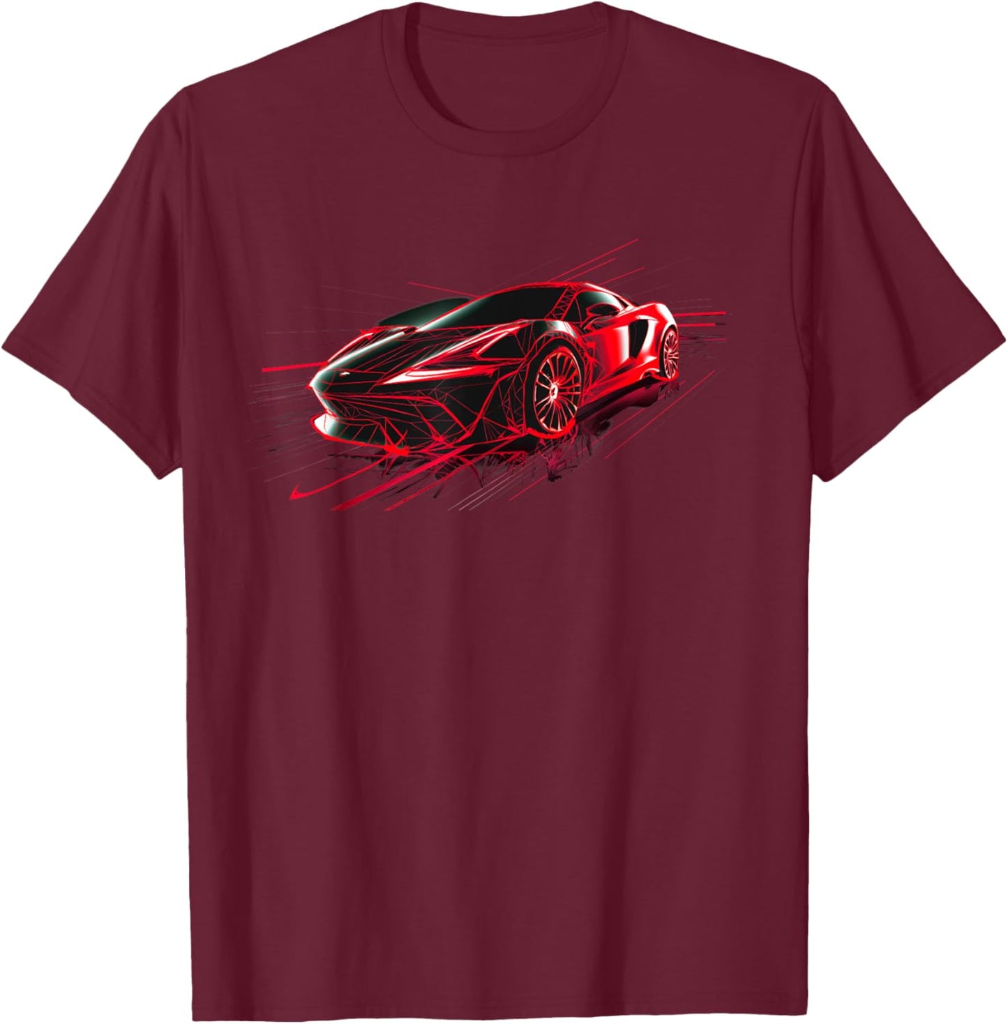 Supercar Exotic Sports Car Concept Car Poster Style Graphic T-Shirt - T-Shirt | Maroon