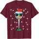 Golf Ball Snowman Christmas Pajama Funny X-mas Sport Golfer T-Shirt - T-Shirt | Maroon